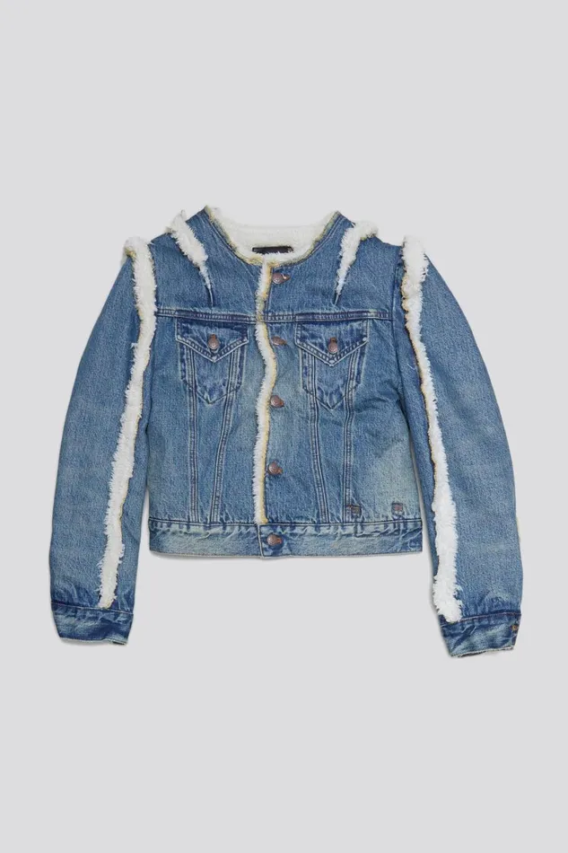 R13 Sale Women SHERPA OVERFLOW TRUCKER 8211 CLINTON BLUE
