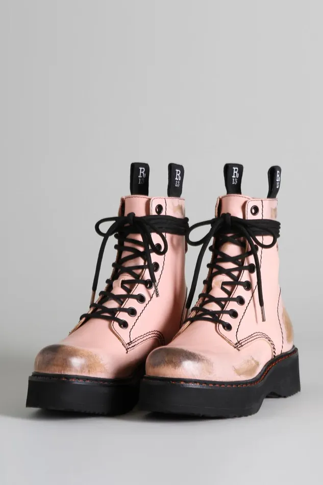 R13 Sale Women SINGLE STACK BOOT 8211 PINK