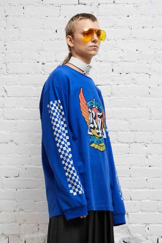 R13 Sale Women SKATE LONG SLEEVE T 8211 BLUE