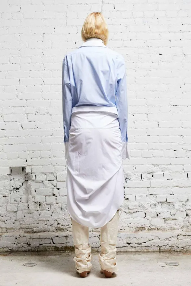 R13 Sale Women TIE SHIRTDRESS 8211 BLUE AND WHITE