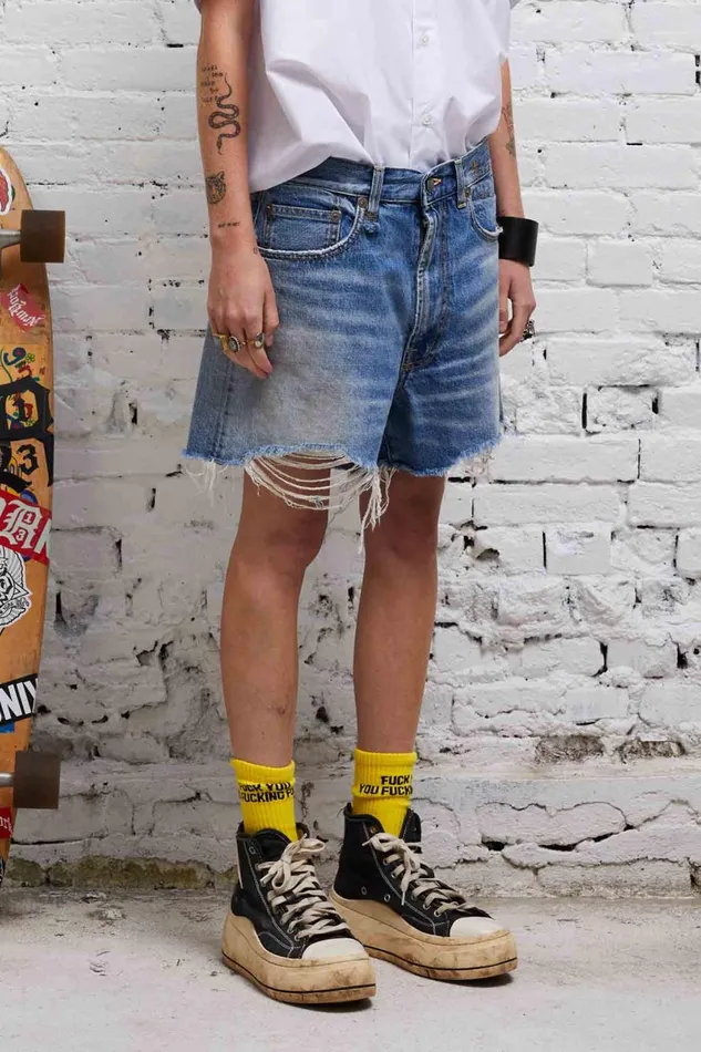 R13 ShortsSkirts Women ROSE BAGGY SHORT 8211 TURNER BLUE