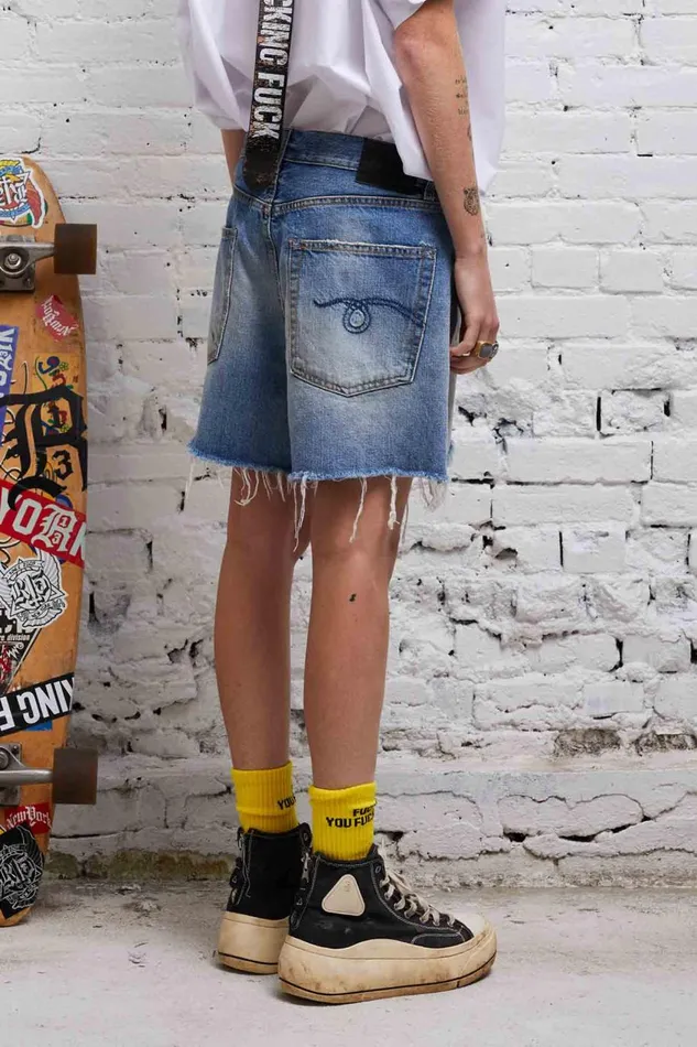 R13 ShortsSkirts Women ROSE BAGGY SHORT 8211 TURNER BLUE