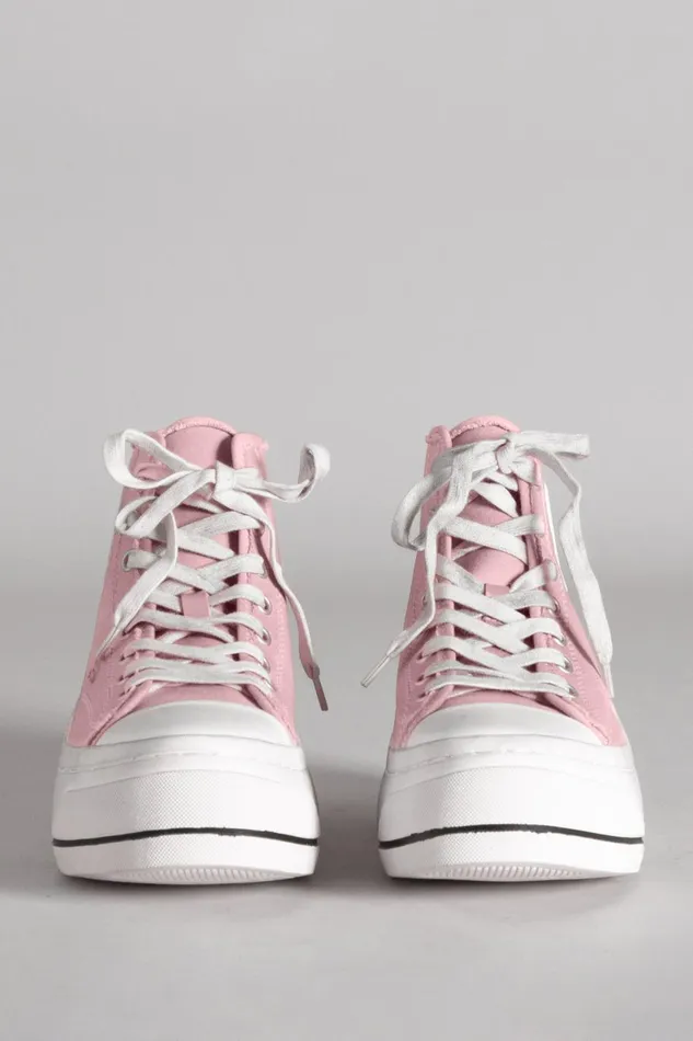 R13 Sneakers Women Kurt High Top Sneaker 8211 Pink Denim