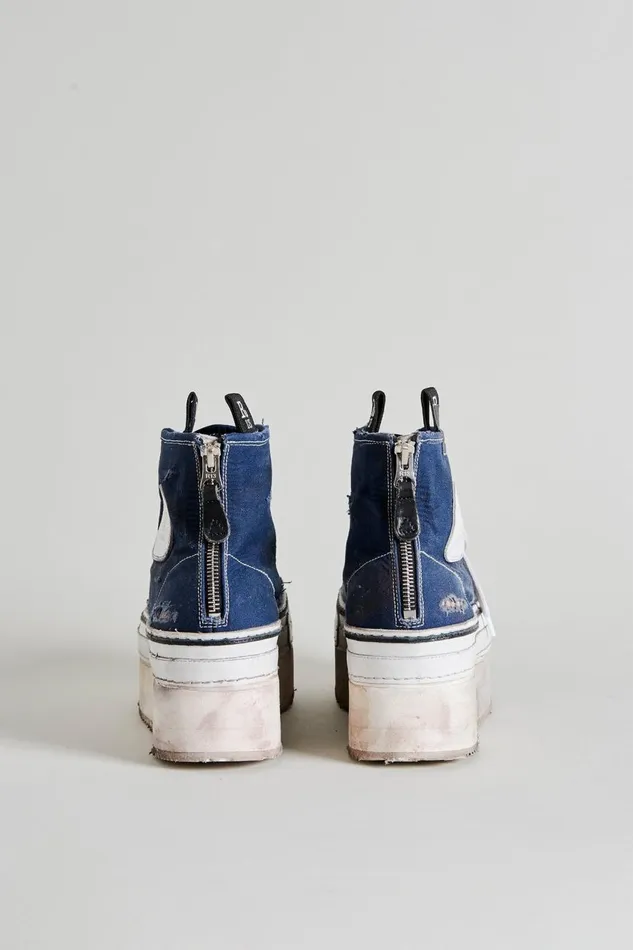 R13 Sneakers Women Platform High Top Sneakers 8211 Navy Denim
