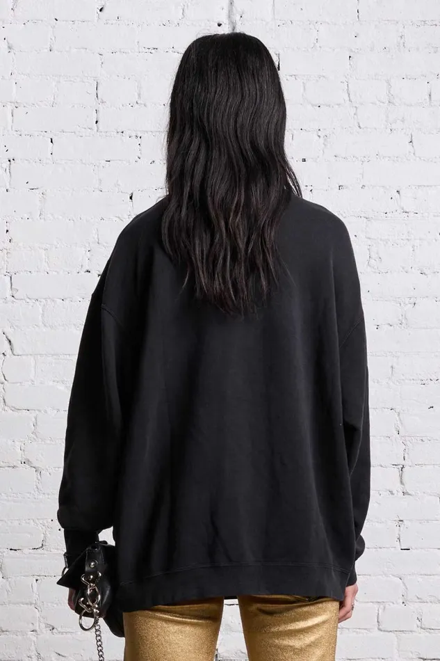 R13 Sweaters Women OVERSIZED NEW YORK CREWNECK 8211 BLACKOUT