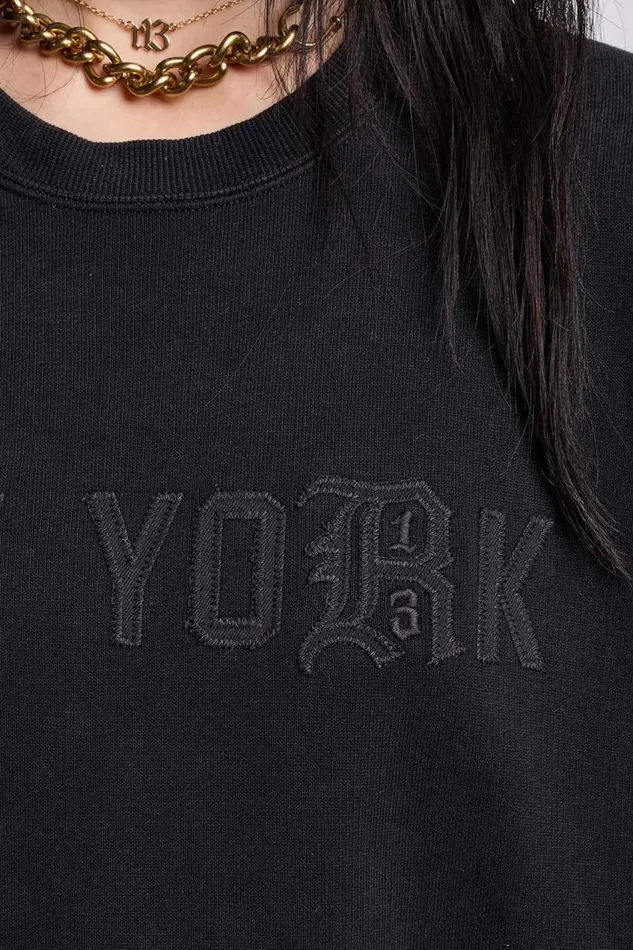 R13 Sweaters Women OVERSIZED NEW YORK CREWNECK 8211 BLACKOUT