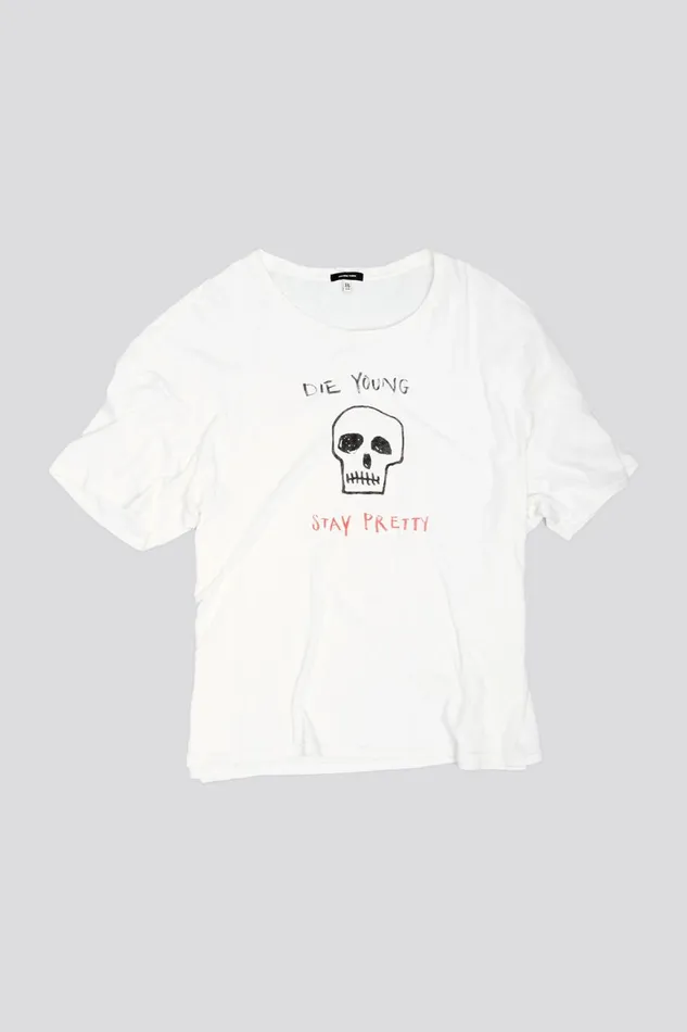 R13 TShirts Women DIE YOUNG STAY PRETTY RELAXED T 8211 ECRU