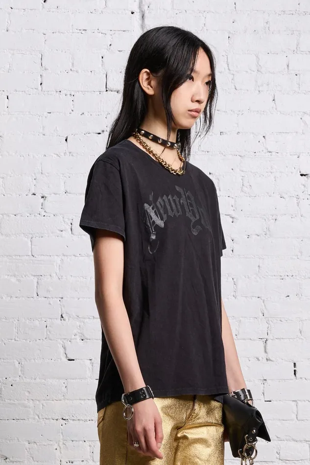 R13 TShirts Women NEW YORK BOY T 8211 BLACKOUT