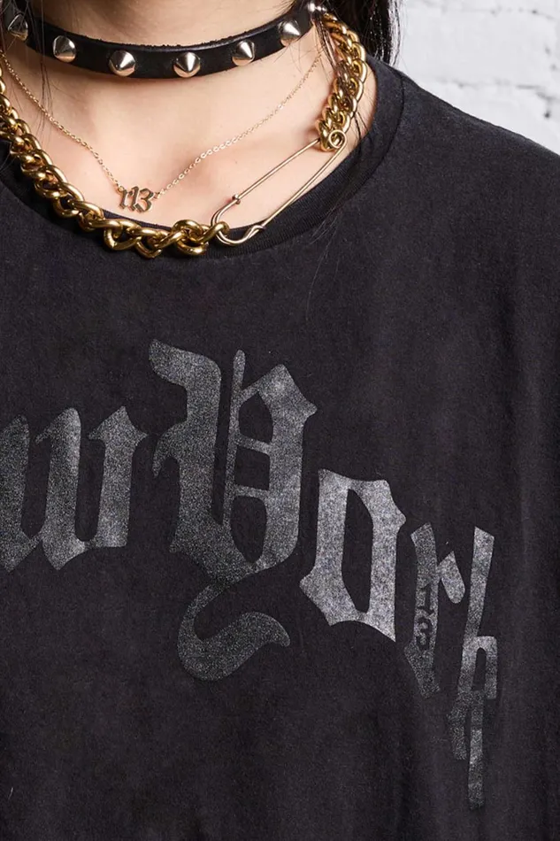 R13 TShirts Women NEW YORK BOY T 8211 BLACKOUT