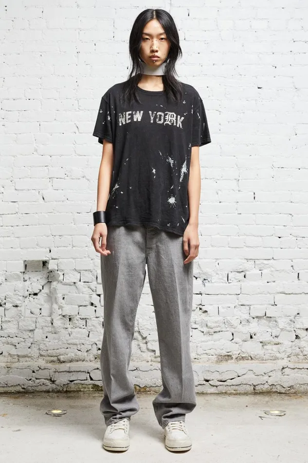 R13 TShirts Women R13 NEW YORK BOY T 8211 ACID BLACK