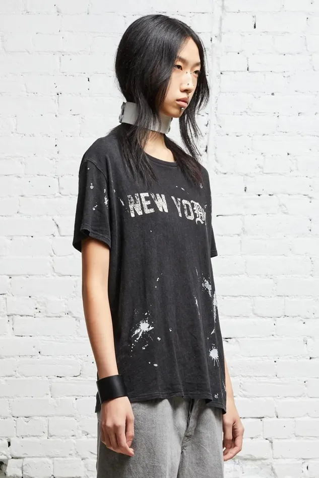 R13 TShirts Women R13 NEW YORK BOY T 8211 ACID BLACK