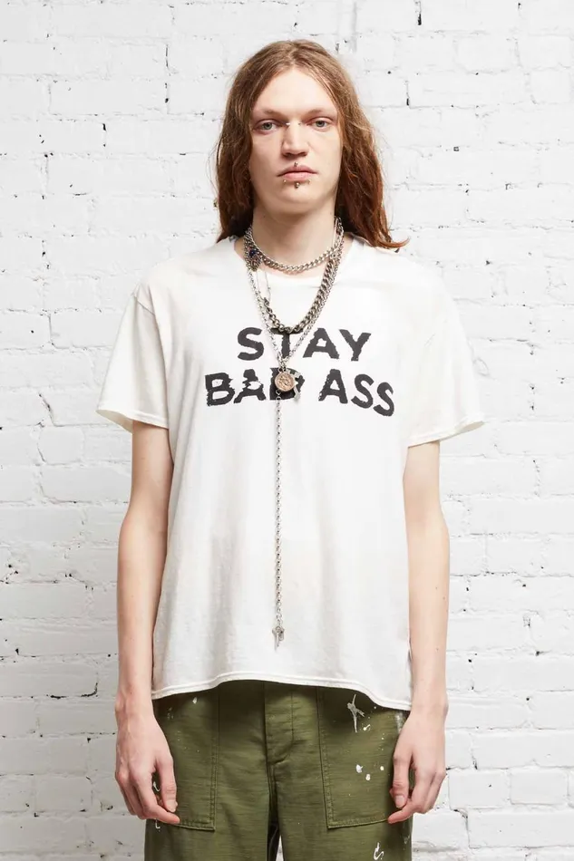 R13 TShirts Women STAY BADASS BOY T 8211 ECRU