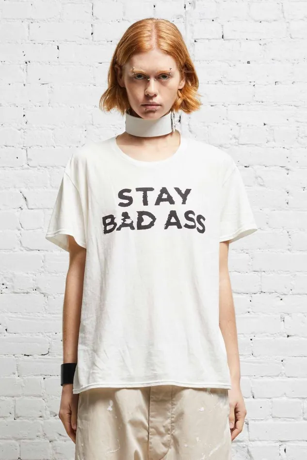 R13 TShirts Women STAY BADASS BOY T 8211 ECRU