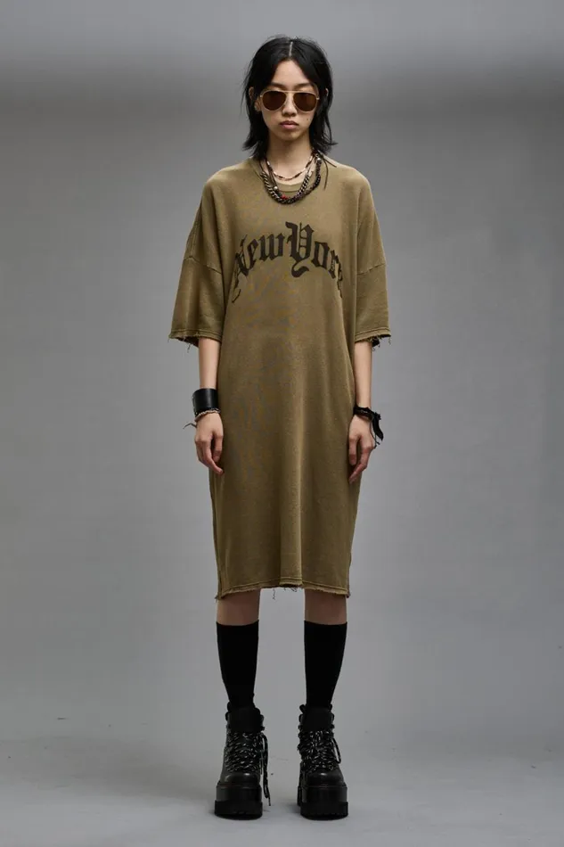 R13 Tops Women ELONGATED SHIRTDRESS 8211 OLIVE