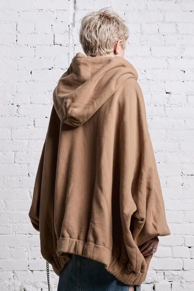 R13 Tops Women JUMBO PULLOVER HOODIE 8211 KHAKI