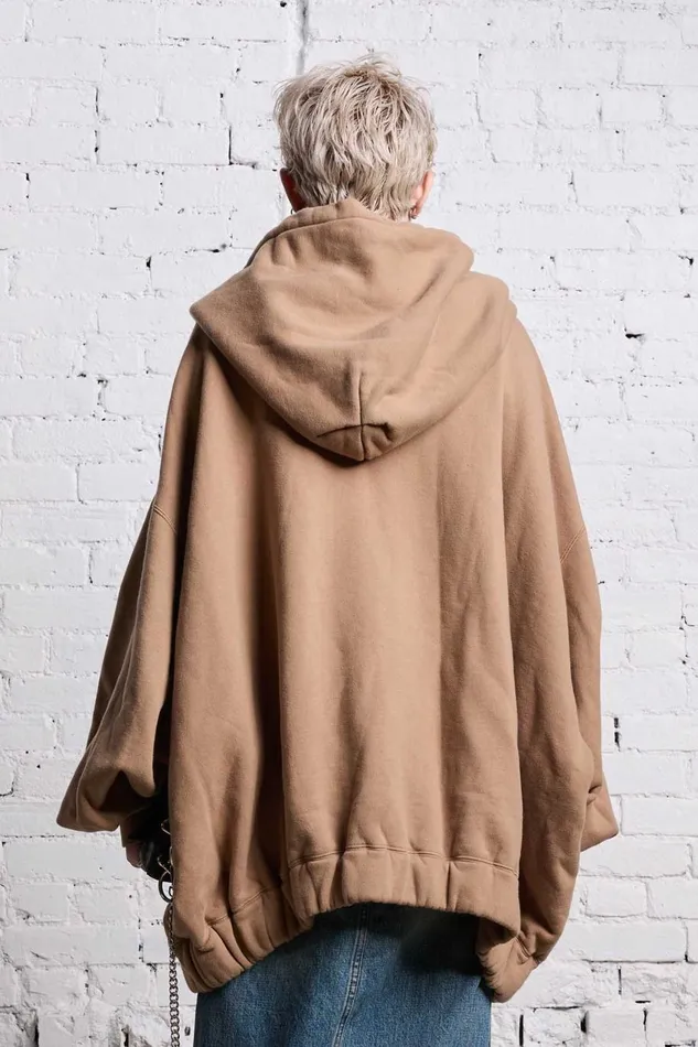 R13 Tops Women JUMBO PULLOVER HOODIE 8211 KHAKI