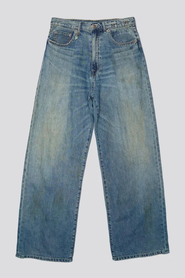 R13 Wide Leg Women VENTI JEAN 8211 WEBER LINEN INDIGO