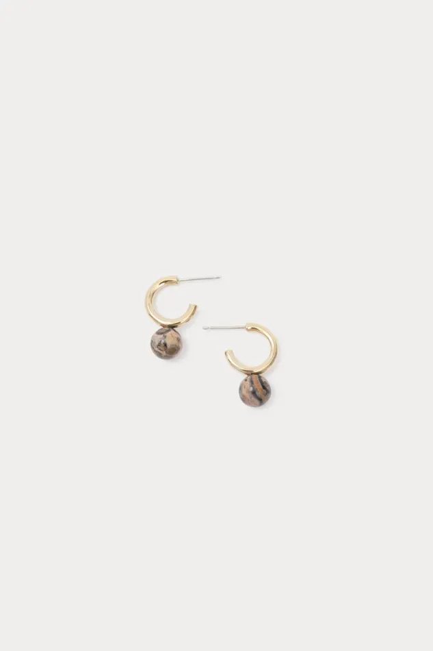 Rachel Comey Jewelry Women Quarry Small Asha Hoop Earring Pair Leopard Jasper