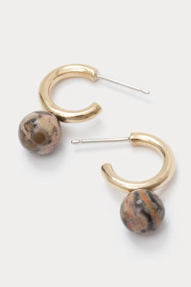 Rachel Comey Jewelry Women Quarry Small Asha Hoop Earring Pair Leopard Jasper Rachel Comey Jewelry Women Quarry Small Asha Hoop Earring Pair Leopard Jasper