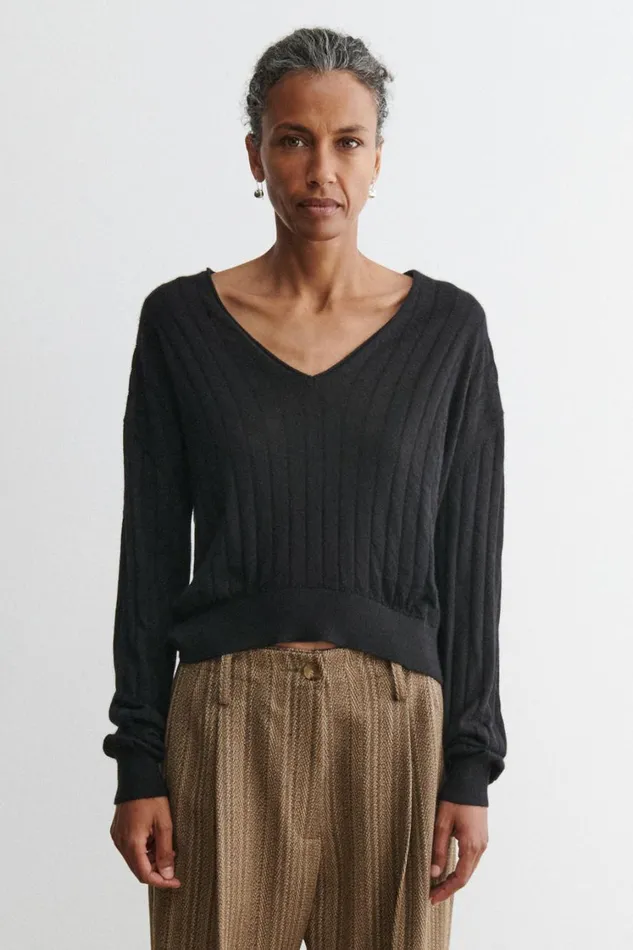 Rachel Comey Knits Women Marion VNeck Black Rachel Comey Knits Women Marion VNeck Black