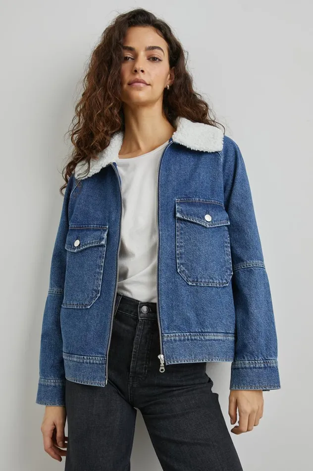 Rails Denim Women CHEYENNE JACKET Indigo Sherpa