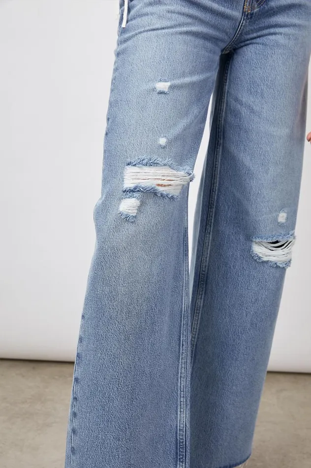 Rails Denim Women GETTY WIDE LEG Breezy Blue Distress