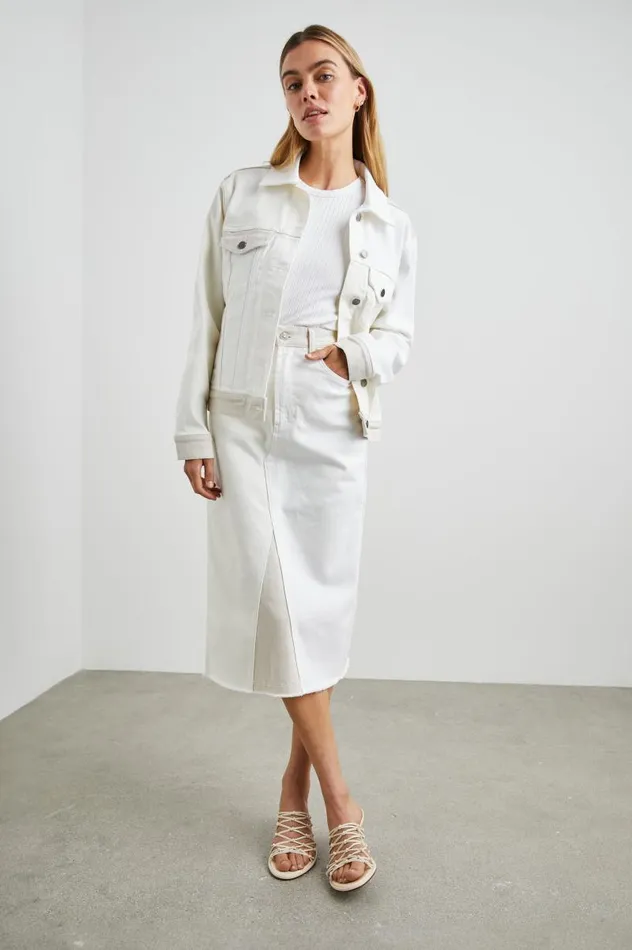 Rails Denim Women MULHOLLAND JACKET Ecru Patchwork