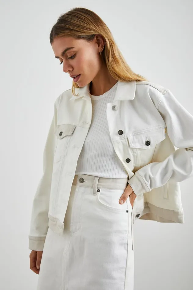 Rails Denim Women MULHOLLAND JACKET Ecru Patchwork
