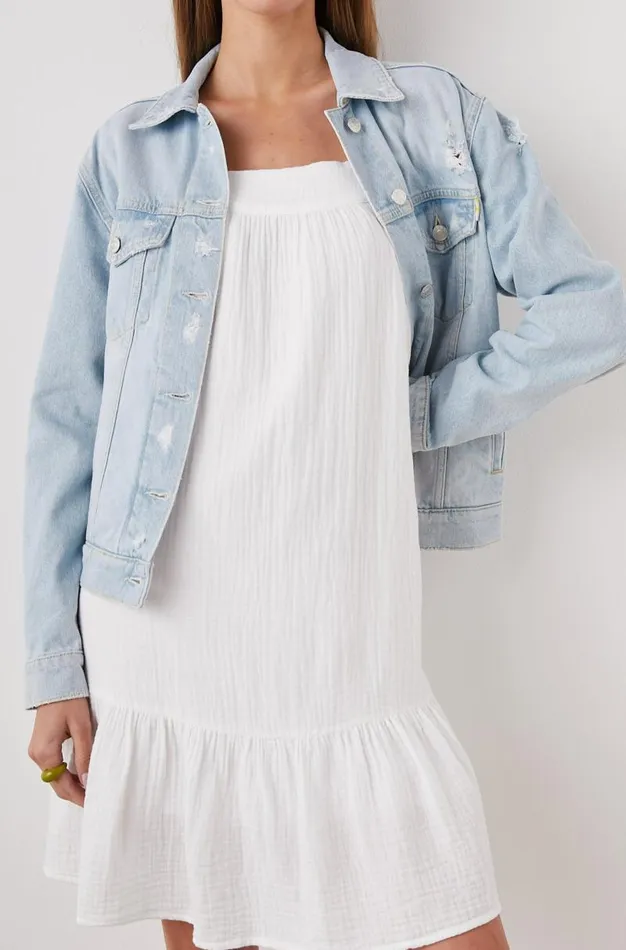 Rails Denim Women MULHOLLAND JACKET Faded Blue Distress