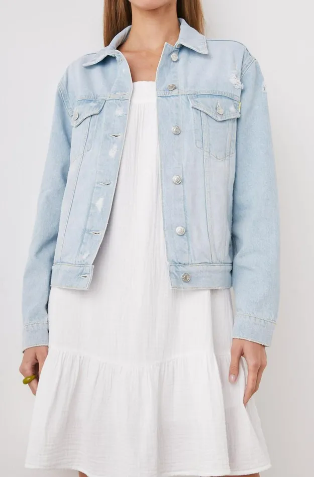 Rails Denim Women MULHOLLAND JACKET Faded Blue Distress