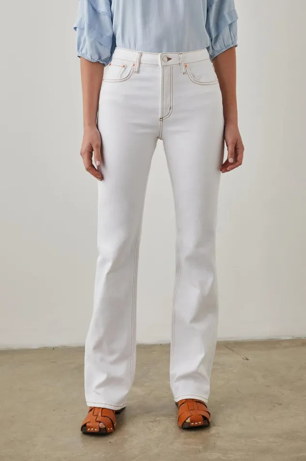 Rails Denim Women SUNSET SLIM FLARE Salt White Contrast Stitch