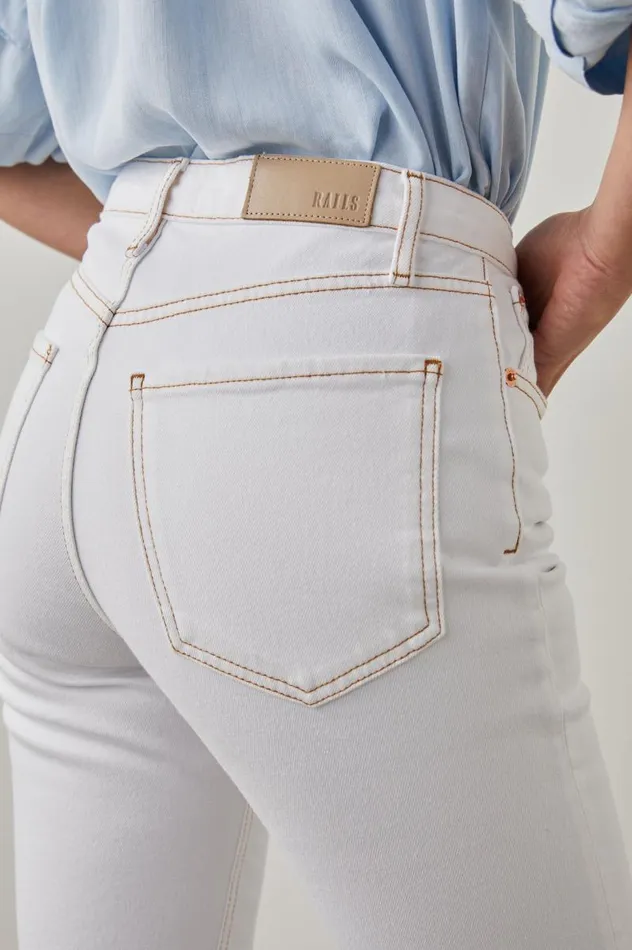 Rails Denim Women SUNSET SLIM FLARE Salt White Contrast Stitch