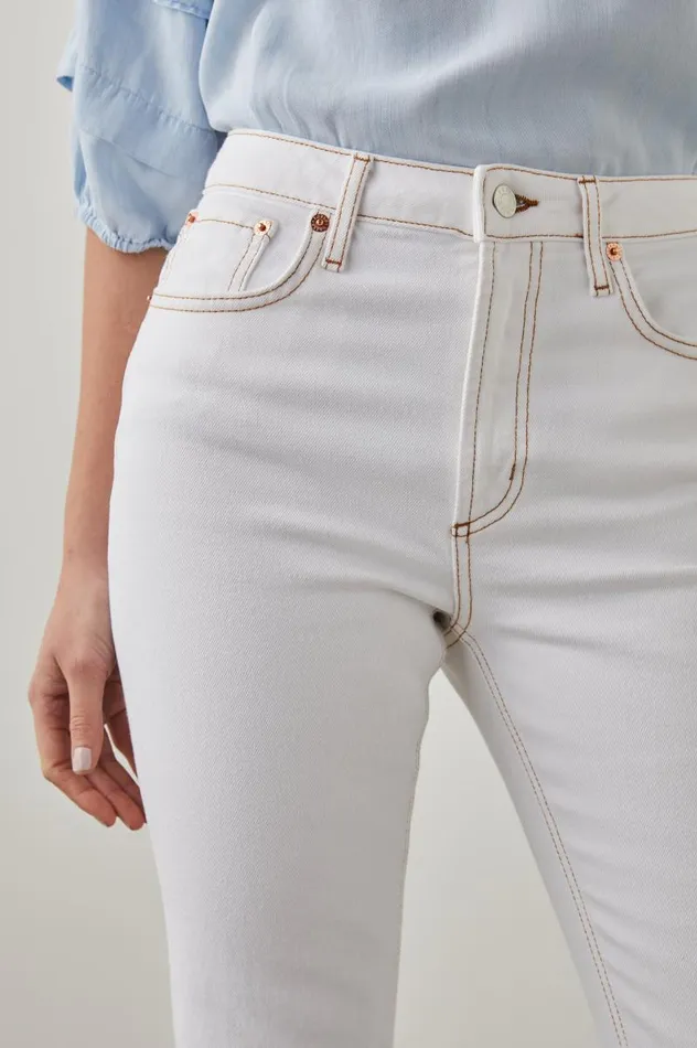 Rails Denim Women SUNSET SLIM FLARE Salt White Contrast Stitch