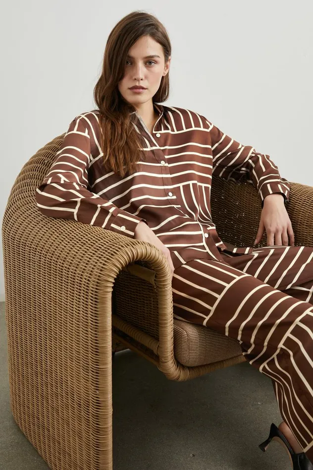 Rails Pants and Shorts Women DAMANI PANT Brown Line Art