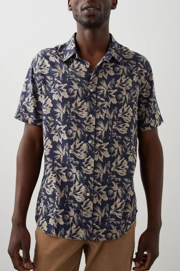 Rails Shirts Men CARSON SHIRT Floral Expression Navy Brown