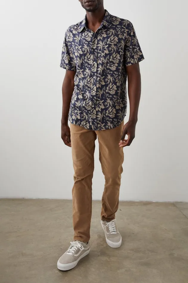 Rails Shirts Men CARSON SHIRT Floral Expression Navy Brown