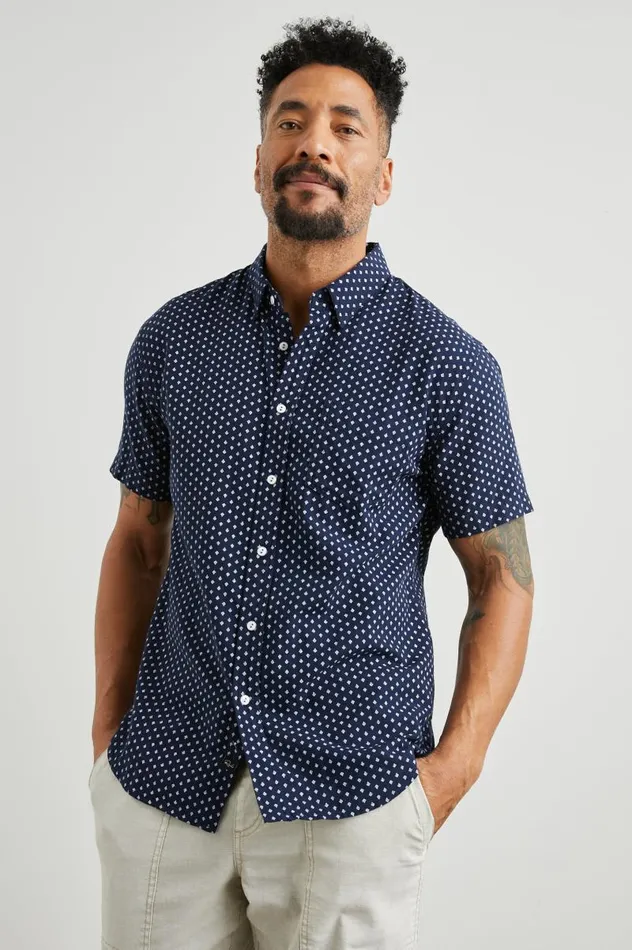 Rails Shirts Men FAIRFAX SHIRT Polygon Micro Navy