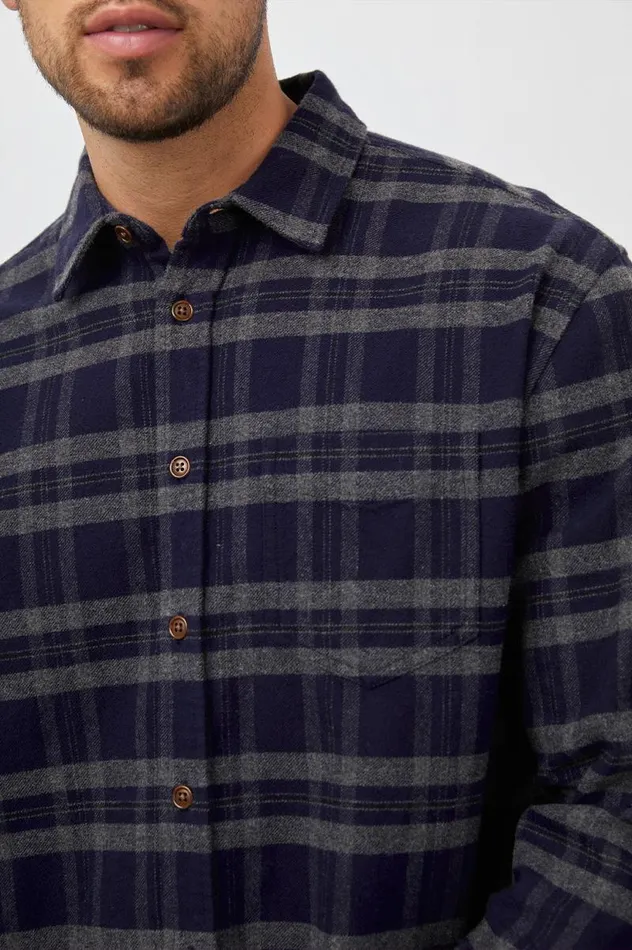 Rails Shirts Men FORREST SHIRT Ancient Navy Melange