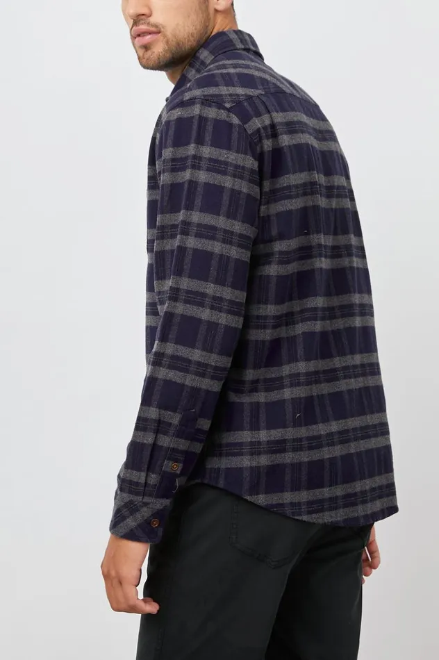 Rails Shirts Men FORREST SHIRT Ancient Navy Melange