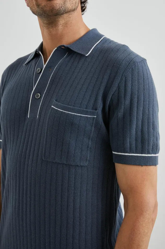 Rails Shirts Men HARDY POLO SHIRT Faded Navy