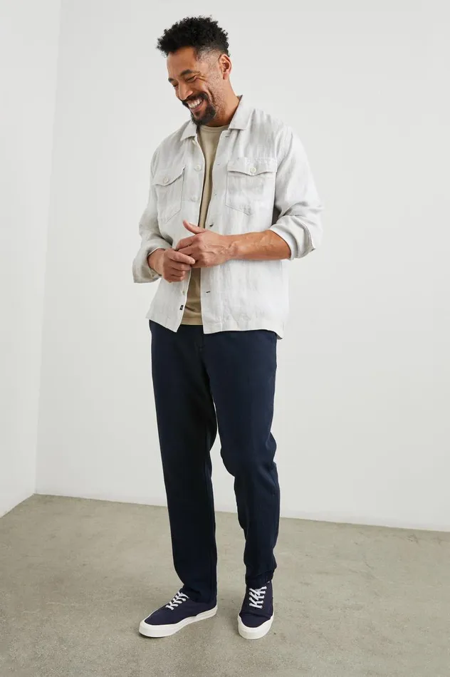 Rails Shirts Men KEROUAC SHIRT JACKET Wicker Graphite Stripe