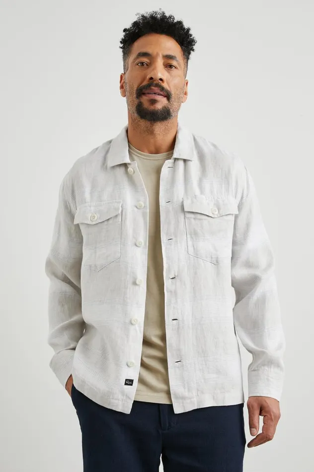 Rails Shirts Men KEROUAC SHIRT JACKET Wicker Graphite Stripe