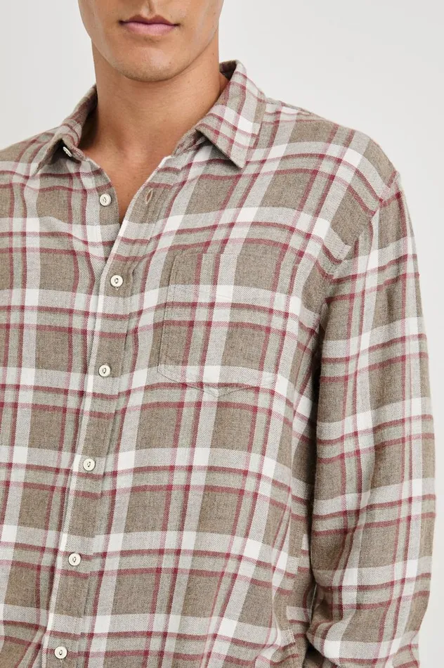 Rails Shirts Men LENNOX SHIRT Chinchilla Currant