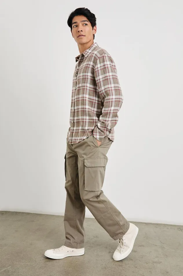 Rails Shirts Men LENNOX SHIRT Chinchilla Currant