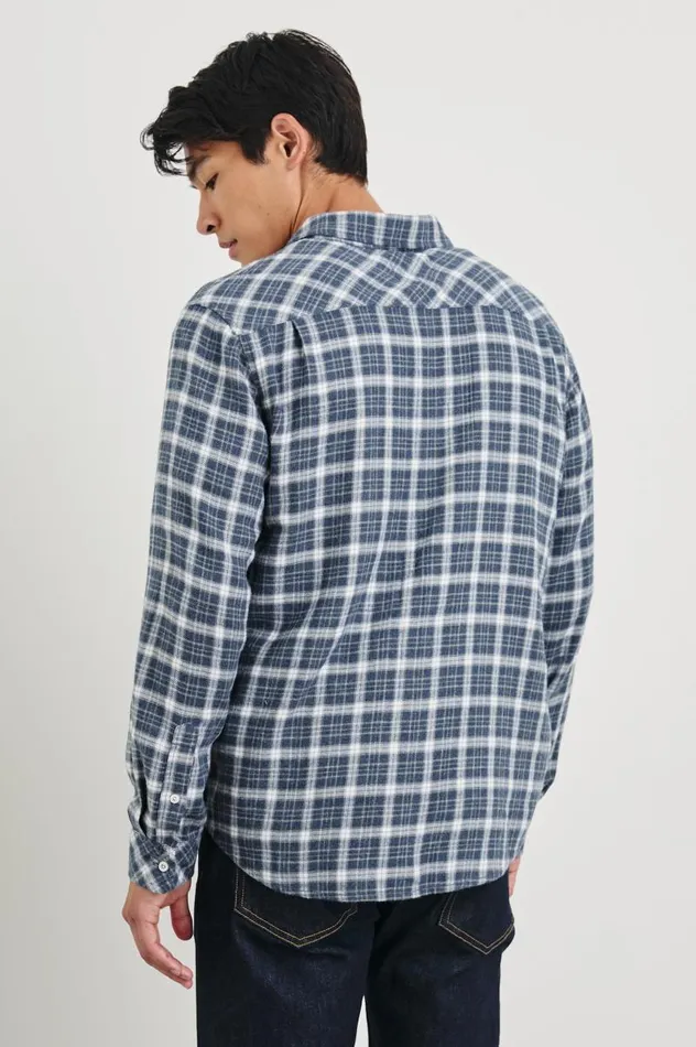 Rails Shirts Men LENNOX SHIRT Denim White Grey