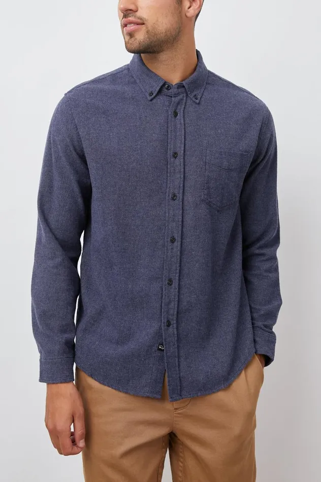 Rails Shirts Men RUNSON SHIRT Heather Blue