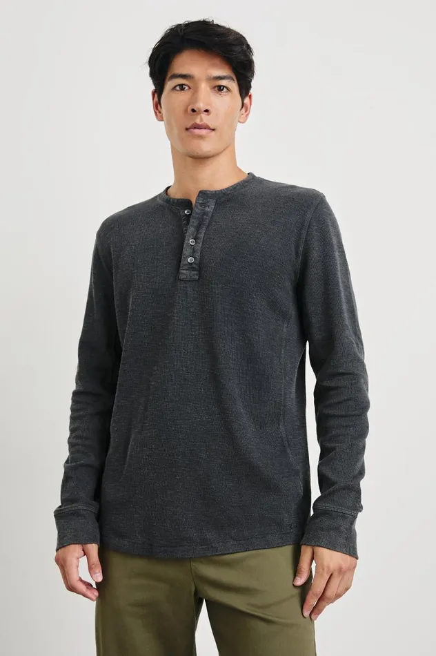 Rails Shirts Men SOTO HENLEY Washed Black