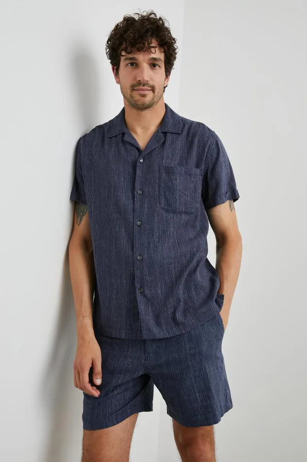 Rails Shirts Men WAIMEA SHIRT Matrix Navy Pearl