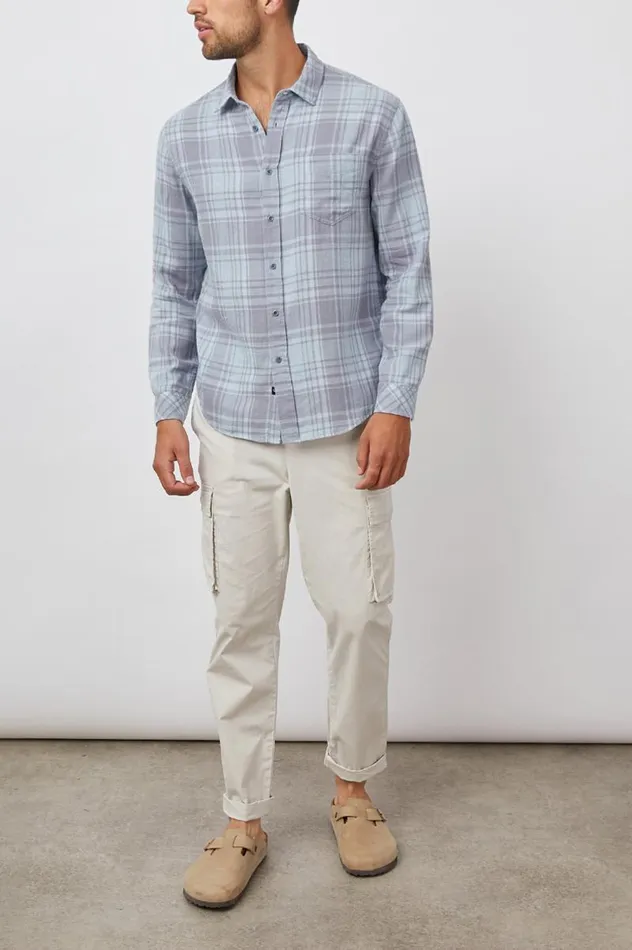 Rails Shirts Men WYATT SHIRT Blue Green Algae