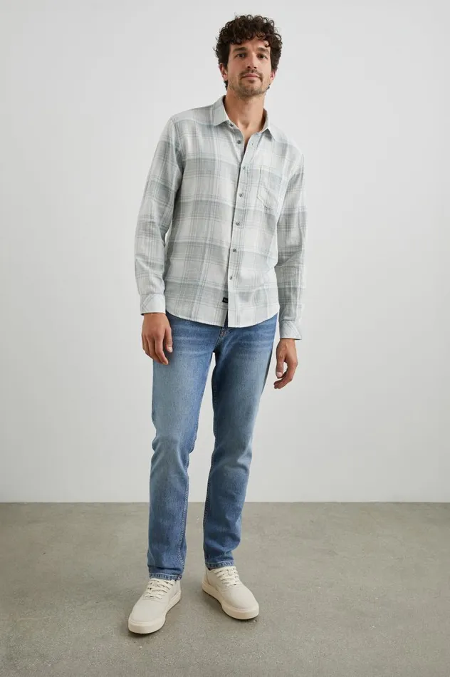 Rails Shirts Men WYATT SHIRT Jade Crystal Melange